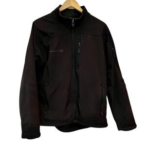 FREE COUNTRY Men's Dark Brown Softshell Zipper Front Jacket Size Medium